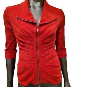 87. Joseph Ribkoff Red Zip Up Jacket - Size 6